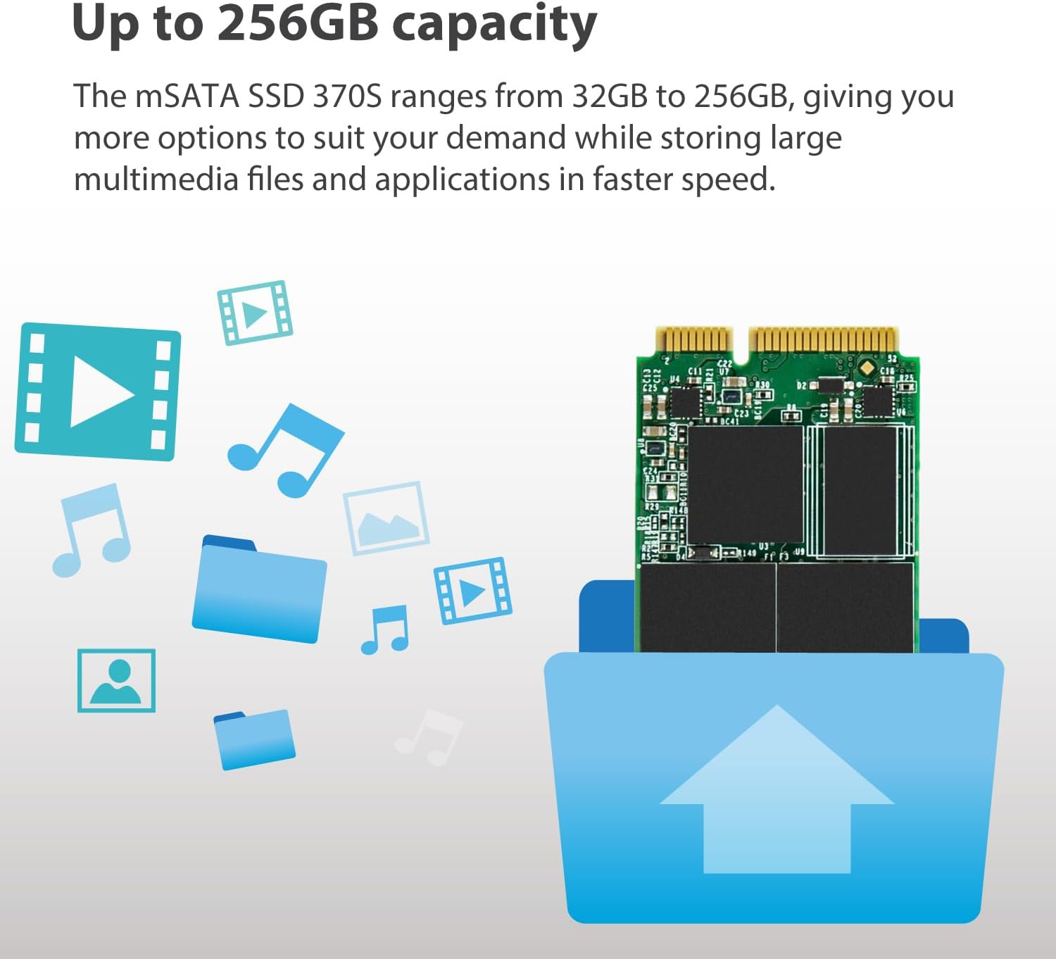 Transcend 64GB SATA III 6G/s mSATA SSD, Internal Solid State Drive, Up to 530 MB/s, Dram Cache, for Ultrabook, Desktop, Tablet PC, Server, MLC - TS64GMSA370S - Image 5