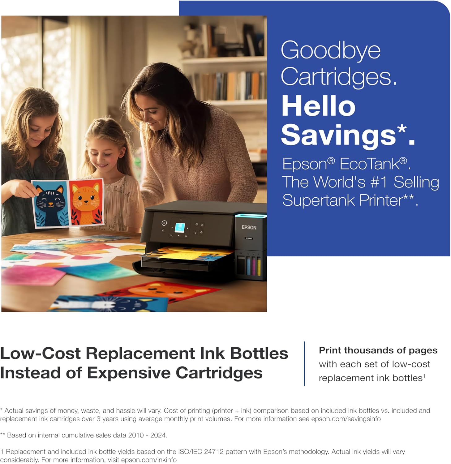 Epson EcoTank ET-2980 Wireless All-in-One Color Supertank Printer with up to 3 Years of Ink, Refillable Tanks, Perfect for Home, 15 PPM, 1.44" Color Screen, Auto 2-Sided Printing - Black - Image 3