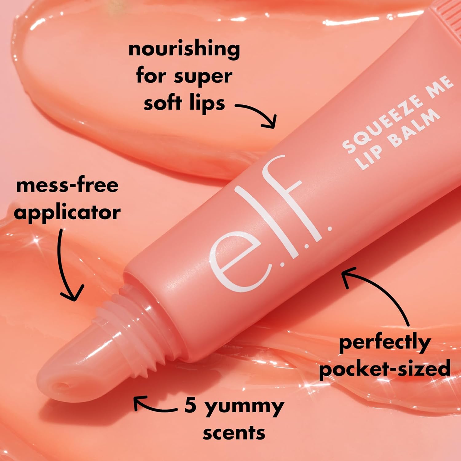 e.l.f. Squeeze Me Lip Balm, Moisturizing Lip Balm For A Sheer Tint Of Color, Infused With Hyaluronic Acid, Vegan & Cruelty-free, Strawberry - Image 4