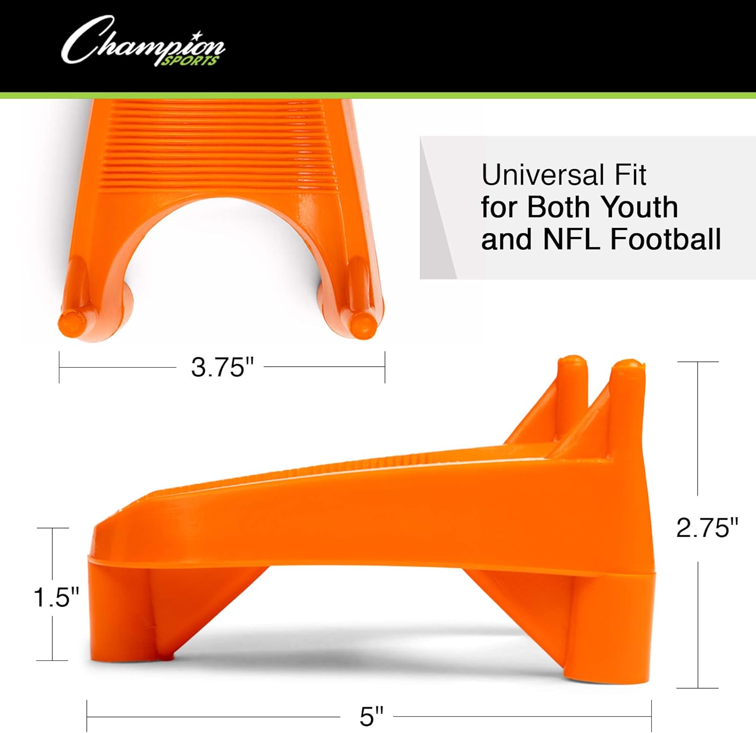 Champion Sports Hevy Duty Football Kickoff Kicking Tee - High Visibility Orange - 1" - Image 3