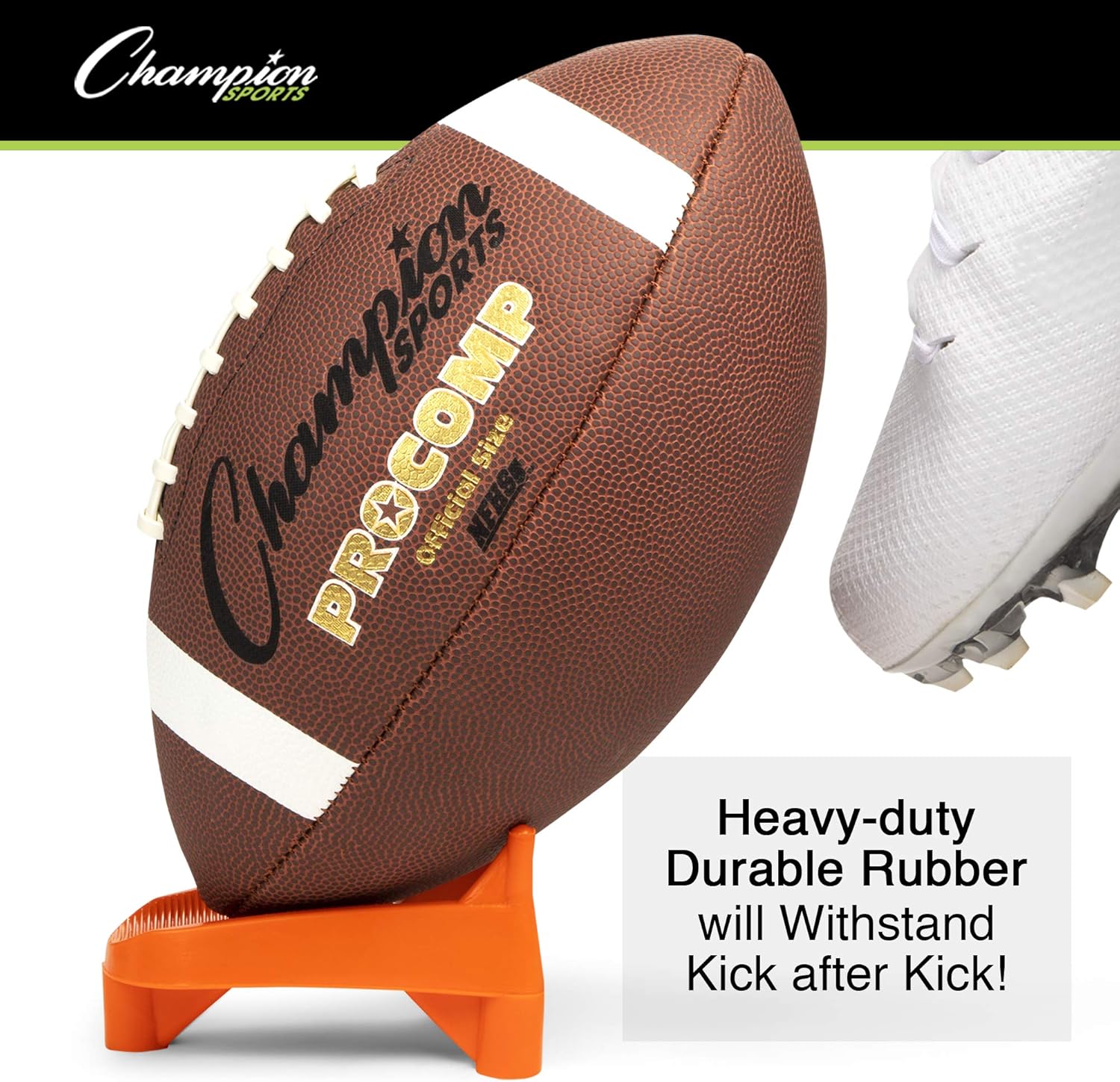 Champion Sports Hevy Duty Football Kickoff Kicking Tee - High Visibility Orange - 1" - Image 5