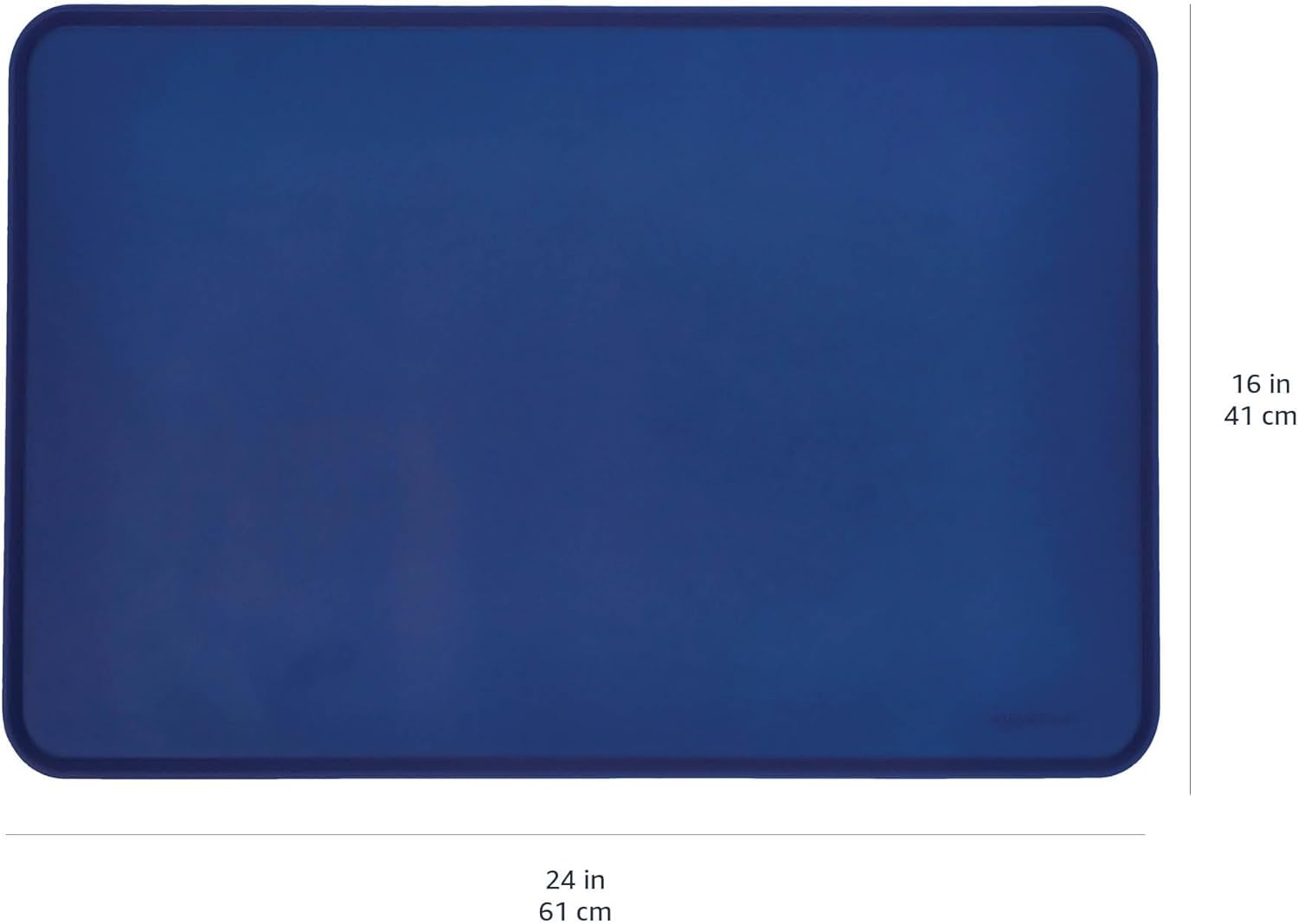 Amazon Basics Waterproof Anti-Slip Silicone Cat & Dog Food Mat, Pet Mats with Raised Edges for Food and Water Bowl to Protect Floors, 24 x 16 Inches, Blue, Solid - Image 4