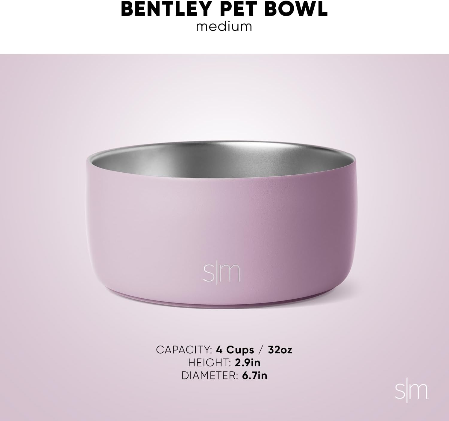 Simple Modern Stainless Steel Pet Water Bowl for Dogs & Cats | Reusable Insulated Stainless Steel Food Bowls for Dog Cat | No Tip No Slip BPA Free | Bentley Collection | Medium (32oz) | Almond Birch - Image 4