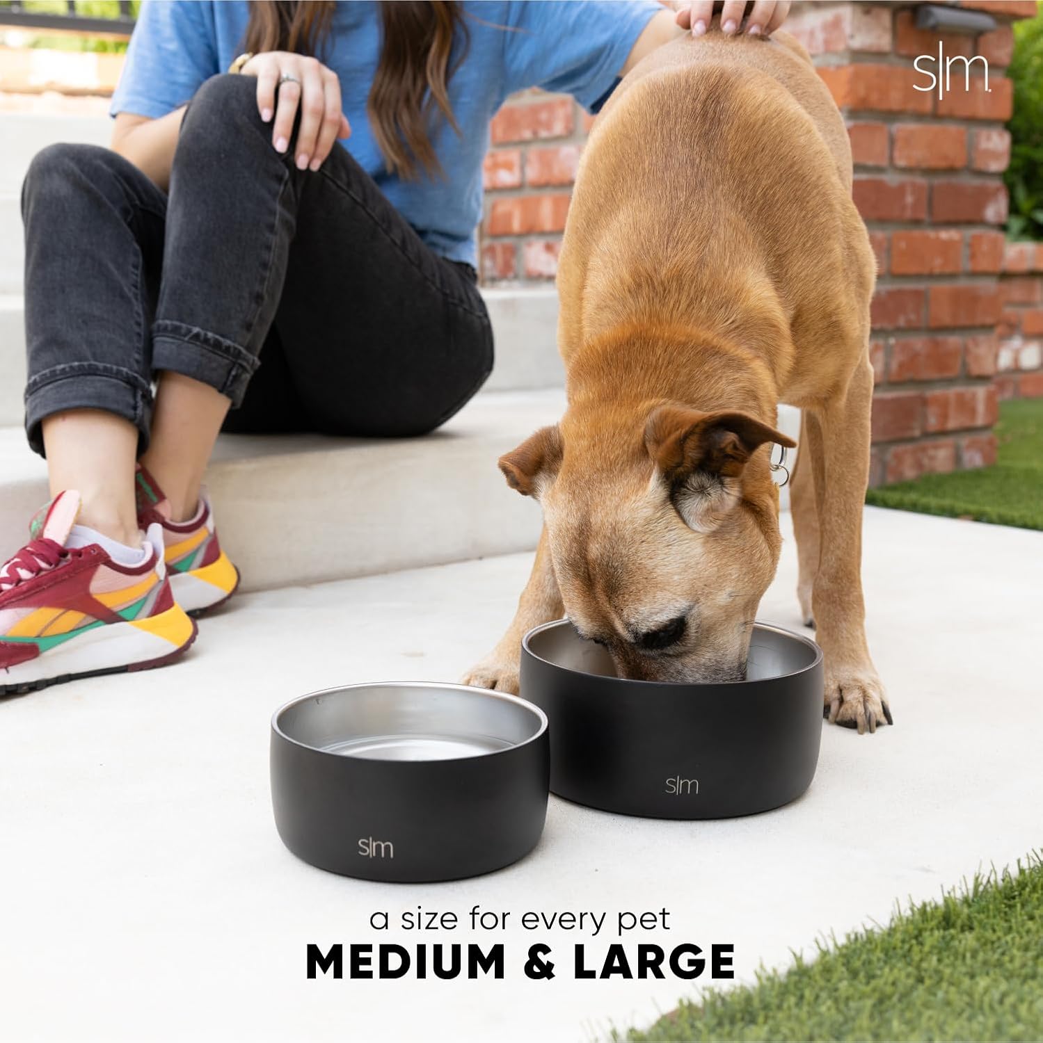 Simple Modern Stainless Steel Pet Water Bowl for Dogs & Cats | Reusable Insulated Stainless Steel Food Bowls for Dog Cat | No Tip No Slip BPA Free | Bentley Collection | Medium (32oz) | Almond Birch - Image 5
