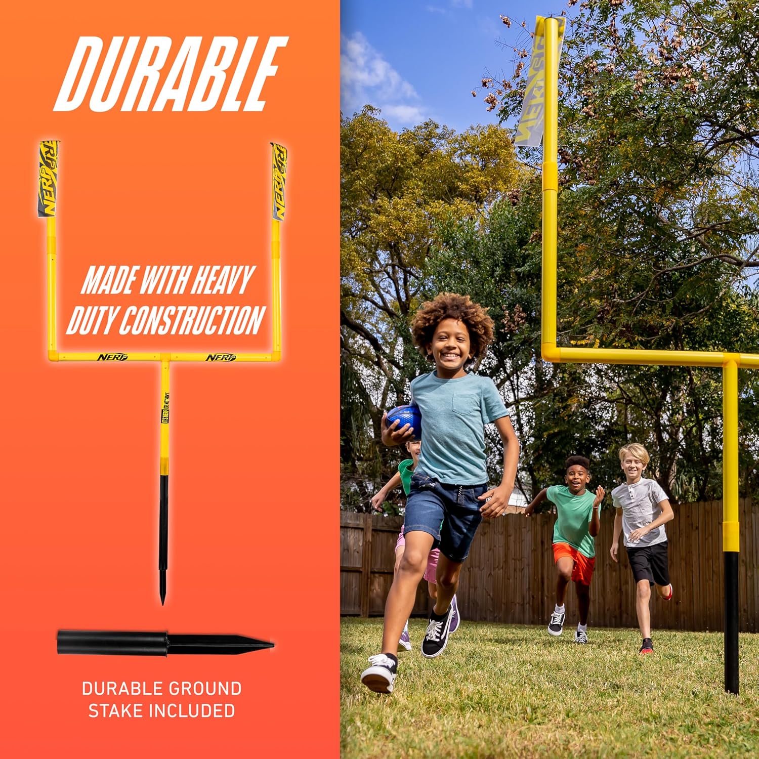 Franklin Sports Authentic Steel Football Goal Post 8.5' x 5.5' - Post for Kids - Football Goal Post Set - Kicking Field Goals - Youth Football Set - Portable Football Goal Post - Image 3