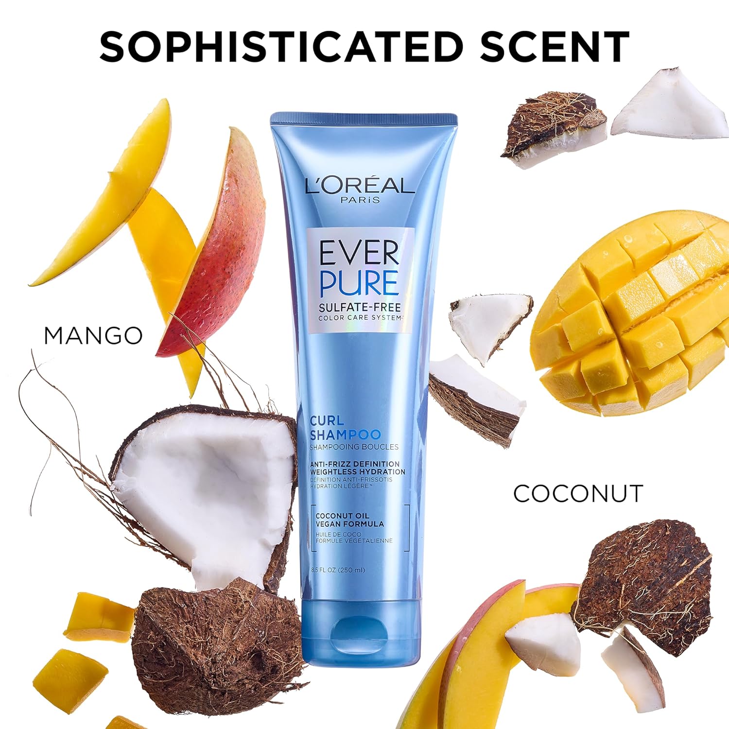 L'Oreal Paris Sulfate Free Shampoo and Conditioner for Curly Hair, Lightweight, Anti-Frizz Hair Care with Coconut Oil, EverPure, 8.5 Fl Oz, Set of 2 (Packaging May Vary) - Image 6