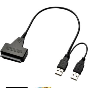 2.5″ SATAs Hard Drives to USB Cable with Power Adapter Port LED Indicators for Data Recovery and Backup