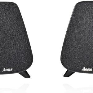 AS31 Active Bookshelf Speakers – 80W RMS 2-Way Stereo / 3″ Long-Stroke Woofer & 20 mm Silk Dome Tweeter – Bluetooth 5.3, RCA + Optical Inputs, Sub-Out & Remote Control – Wooden（Black）