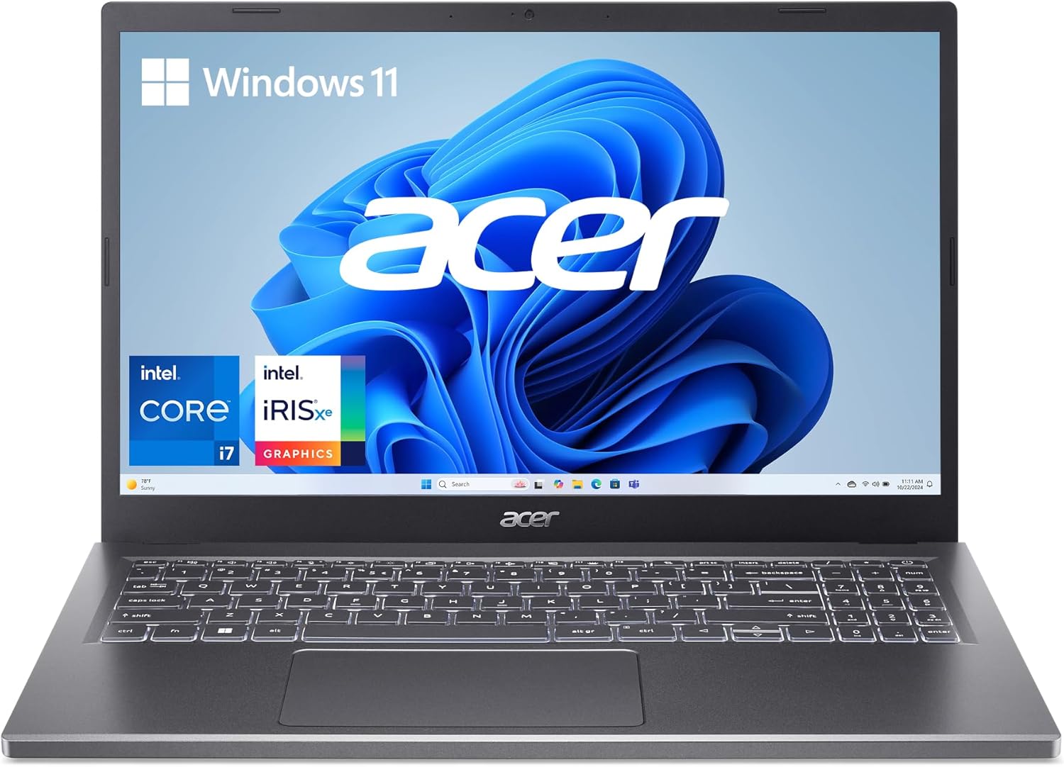 Acer Aspire 5 15 Slim Laptop | 15.6" FHD IPS Touch 1920 x 1080 | Intel Core i7-1355U | Intel Iris Xe Graphics | 16GB LPDDR5 | 512GB Gen 4 SSD | Wi-Fi 6E 802.11ax | Backlit Keyboard |