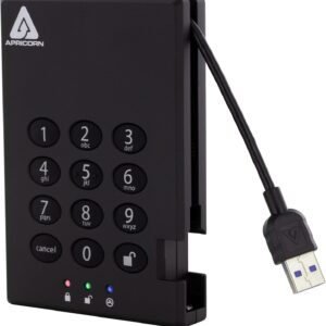 Apricorn 4TB Aegis Padlock USB 3.0 SSD 256-Bit Encrypted Portable Drive (A25-3PL256-S4000)