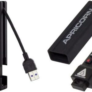Apricorn 500GB Aegis Padlock USB 3.0 256-bit AES XTS Hardware Encrypted Portable External Hard Drive (A25-3PL256-500) and Apricon Aegis Secure Key 3NX