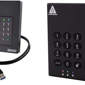Apricorn 5TB Aegis Fortress L3- FIPS Level 3 Validated USB 3.0 Hardware Encrypted & 2TB Aegis Padlock USB 3.0 256-Bit AES XTS Hardware Encrypted Portable External Hard Drive
