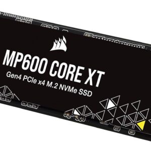 Corsair MP600 CORE XT 1TB M.2 PCIe Gen4 NVMe SSD – Up to 5900MB/s – QLC NAND – M.2 2280 – for PCIe 4.0 Notebooks and Desktops – Black