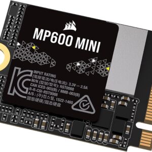 Corsair MP600 Mini 2TB M.2 NVMe PCIe x4 Gen4 SSD – M.2 2230 – Up to 7,000MB/sec Sequential Read – High-Density 3D TLC NAND – Great for Steam Deck and Microsoft Surface – Black