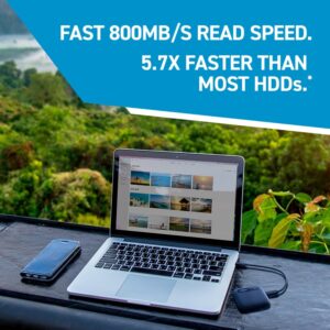 Crucial X6 1TB Portable SSD – Up to 800MB/s, USB 3.2 – External Solid State Drive for PC, Mac, PS5, Xbox – CT1000X6SSD9