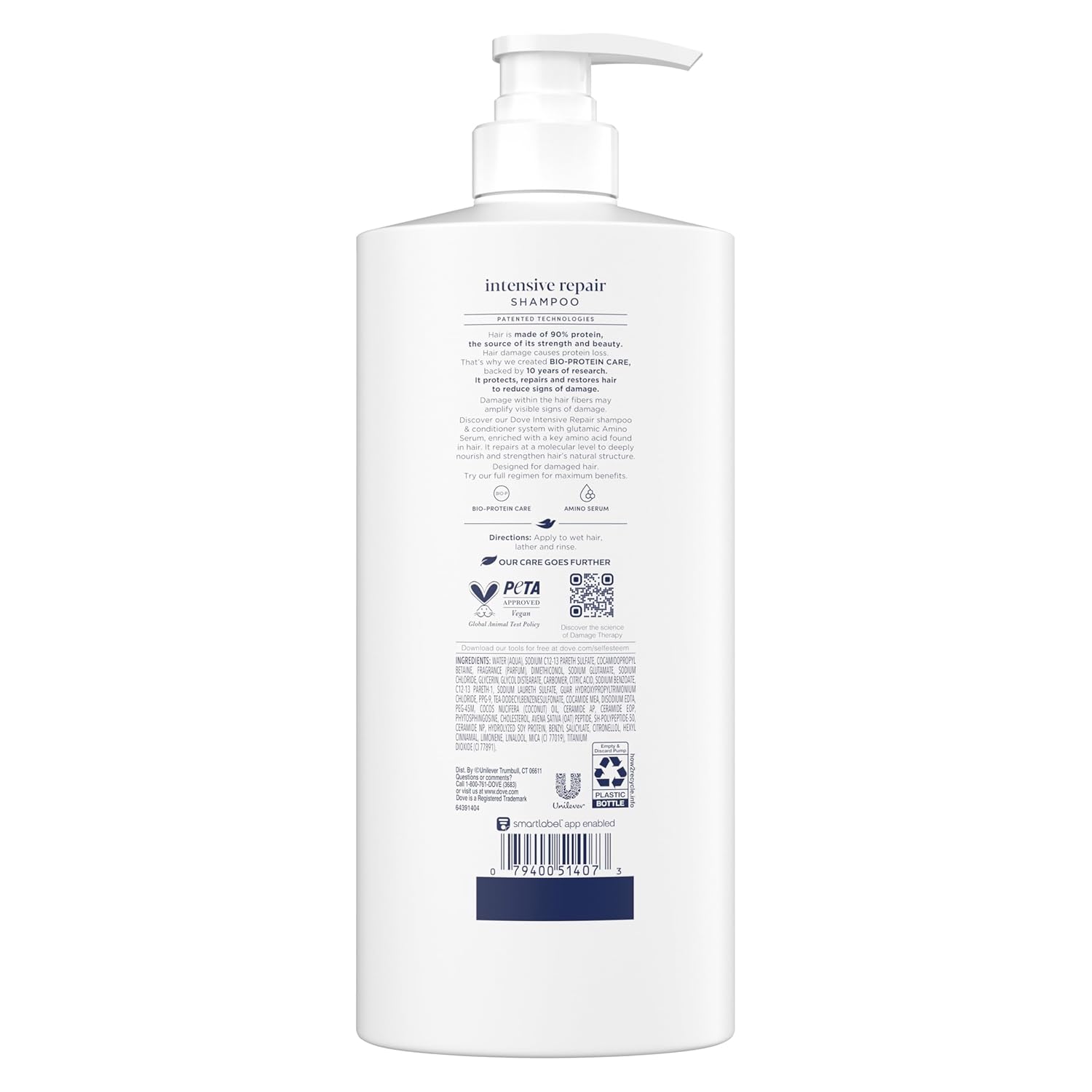 Dove Shampoo Intensive Repair for Damaged Hair with Bio-Protein Care Technology and Amino Serum 28 Fl Oz - Image 2