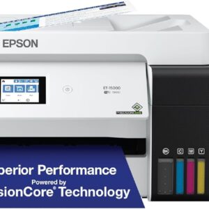 Epson EcoTank ET-15000 Wireless Color All-in-One Supertank Printer with Scanner, Copier, Fax, Ethernet and Printing up to 13 x 19 Inches, White