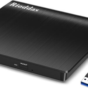 External CD/DVD Drive for Laptop, USB 3.0 CD DVD Player Portable +/-RW Burner CD ROM Reader Writer Disk Duplicator Compatible with Laptop Desktop PC Windows Apple Mac Pro MacBook Linux