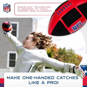 Franklin Sports NFL Kids Football + Receiver Glove Set – NFL Sticky Fingers Easy Catch Junior Football + Gloves – Youth Foam Football with Self-Stick Cover – Includes (1) Football + (2) Gloves
