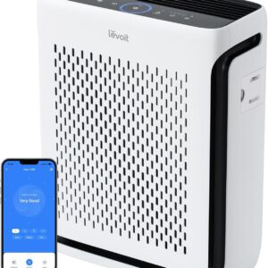 LEVOIT Air Purifier for Home Large Room Up to 1073Ft² with Air Quality Monitor, AHAM VERIFIDE, Smart WiFi, Washable Pre-Filter, HEPA Sleep Mode for Pets, Allergies, Dust, Pollen, Vital 100S-P, White