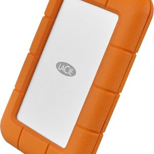 LaCie Rugged Secure 2TB External Hard Drive Portable HDD – USB-C USB 3.0 Drop Shock Dust Rain Resistant Computer Desktop Workstation Laptop Hardware Encryption, 1 Month Adobe CC (STFR2000403)