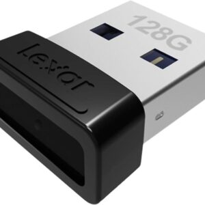 Lexar 128GB JumpDrive S47 USB 3.2 Gen 1 Flash Drive for Storage Expansion and Backup, Up To 250MB/s Read, Compact Plug-n-Stay, Black (LJDS47-128ABBKNA)