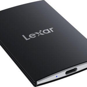 Lexar 1TB SL500 Portable SSD, Up to 2000MB/s, Compatible w/Type-C Laptops, iPhone 15/16, Smartphones, Tablets, PS5, Xbox, USB 3.2 Gen 2x2, Slim & Lightweight, External SSD, Black (LSL500X001T-RNBNU)
