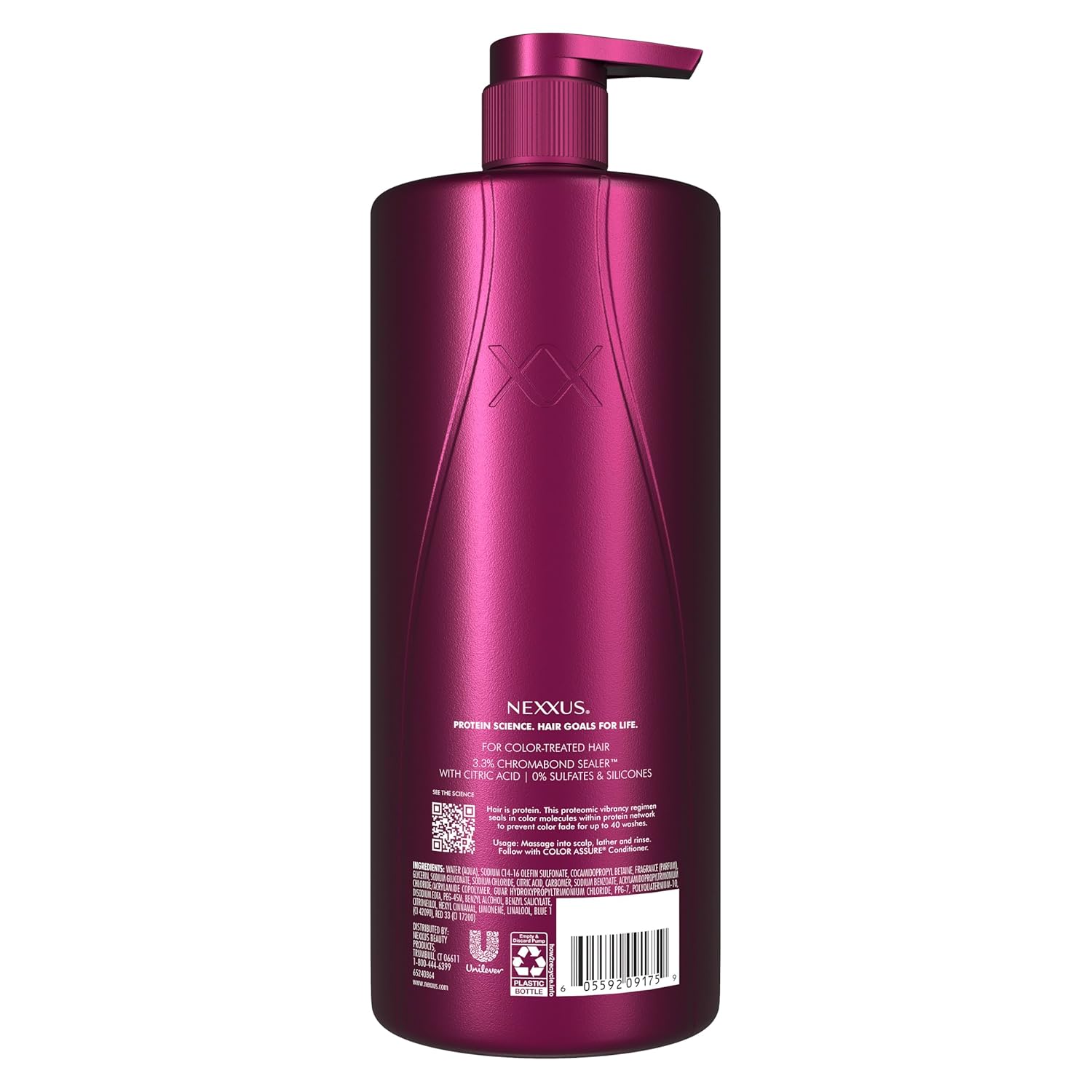 Nexxus Color Assure Sulfate-Free Shampoo with ProteinFusion For Color-Treated Hair for Enhanced Color Vibrancy, Silicone Free Shampoo with Pump 33.8 oz - Image 2
