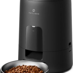 PETLIBRO Automatic Cat Feeder, Battery-operated Automatic Cat Food Dispenser with 180-Day Life, AIR Cordless Timed Pet Feeder for Cat & Dog, 2L Auto Cat Feeder, Black