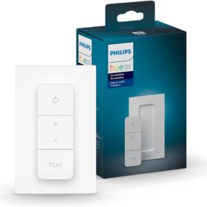 Philips Hue Smart Dimmer Switch with Remote, White - 1 Pack - Turns Hue Lights On, Off, Dims or Brightens - Requires Hue Bridge - Easy, No-Wire Installation