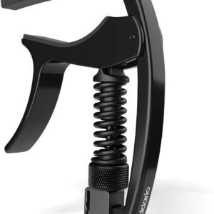 Planet Waves PW-CP-09 D’Addario Guitar Capo –NS Tri Action -For 6-String Electric and Acoustic Guitars –Micrometer Tension Adjustment, In-Tune Performance, Black, 14.9x1.02x17.7cm;8.16 Grams
