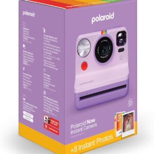 Polaroid Now 2nd Generation I-Type Instant Film Camera + Film Bundle (8 Photos) – Purple (6559)