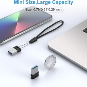 RAOYI USB Stick 128GB USB 3.0 Flash Drive with Lanyard,128G Mini Fit Memory Stick Ultra Slim Thumb Drive Zip Drive for PC Desktop-Black