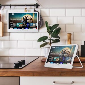 SYLVOX 15.6” Portable Smart TV 12 Volt Television, 10000mAH Battery Powered IP66 Waterproof Dual Speakers Wireless WiFi 300nits Small Outdoor TVs, for RV Camping Pool Bathroom Kitchen Bedroom