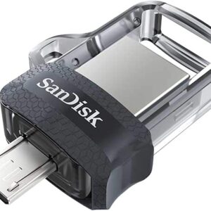 SanDisk 256GB Ultra Dual Drive m3.0 for Android Devices and Computers - microUSB, USB 3.0 - SDDD3-256G-GAM46, Black