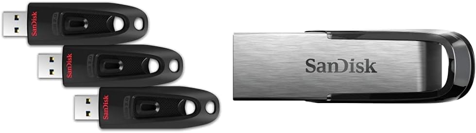 SanDisk 32GB 3-Pack Ultra USB 3.0 Flash Drive (3x32GB) - SDCZ48-032G-GAM46T & 256GB Ultra Flair USB 3.0 Flash Drive - SDCZ73-256G-G46