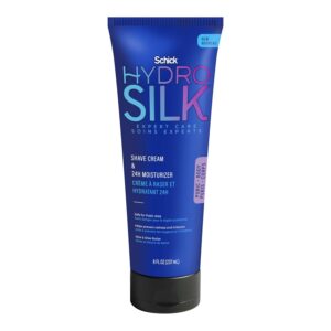 Schick Hydro Silk Shave Cream & 24-Hour Moisturizer | Pubic Hair Shave Cream for Women and Bikini Area Moisturizer, Shaving Cream for Women Sensitive Skin, 8 fluid oz