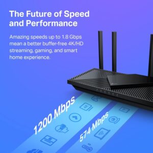 TP-Link AX1800 WiFi 6 Router V4 (Archer AX21) – Dual Band Wireless Internet, Gigabit, Easy Mesh, Works with Alexa – A Certified for Humans Device, Free Expert Support
