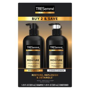 TRESemmé Rich Moisture Shampoo and Conditioner 2 Count Rich Moisture for Dry Hair Formulated With Vitamin E and Biotin 28 oz