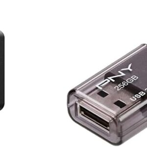 Toshiba Canvio Basics 1TB Portable External Hard Drive USB 3.0, Black - HDTB510XK3AA & PNY 256GB Turbo Attache 3 USB 3.0 Flash Drive,GREY