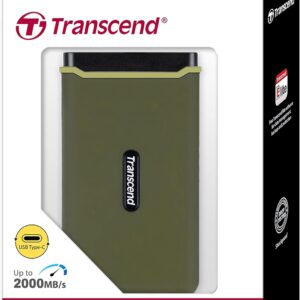Transcend 1TB External SSD, Up to 2000MB/s, Portable Hard Drive for Steam Deck/iPhone/iPad/Mac/Windows/Android/Tablets/PS5/PS4/Xbox/Smart TV, USB 3.2 Gen 2 (20Gbps) USB-C Cable Portable SSD