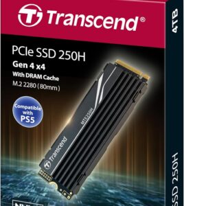 Transcend 4TB M.2 2280 SSD with Aluminum Heatsink, Up to 7,500MB/s for PS5, Desktops, Laptops, PCIe NVMe Gen4x4 Internal SSD, 3D TLC NAND, High-Speed Solid State Drive, for Gaming, Professional Use