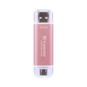Transcend 512GB External SSD, Up to 1,050MB/s, Dual USB Flash Drive for iPhone&iPad&Mac, Windows&Android, Tablet&PC, Smart TV, USB 3.2 Gen 2 Thumb Drive Photo Stick, 2-in-1 Type C &Type A Memory Stick