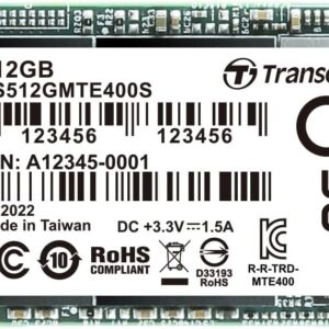 Transcend 512GB MTE400S M.2 2242 PCIe Gen3x4 SSD, Compatible with Ultra-Thin Laptops, Dram-Less Low Power, Up to 2000MB/s, TLC - TS512GMTE400S