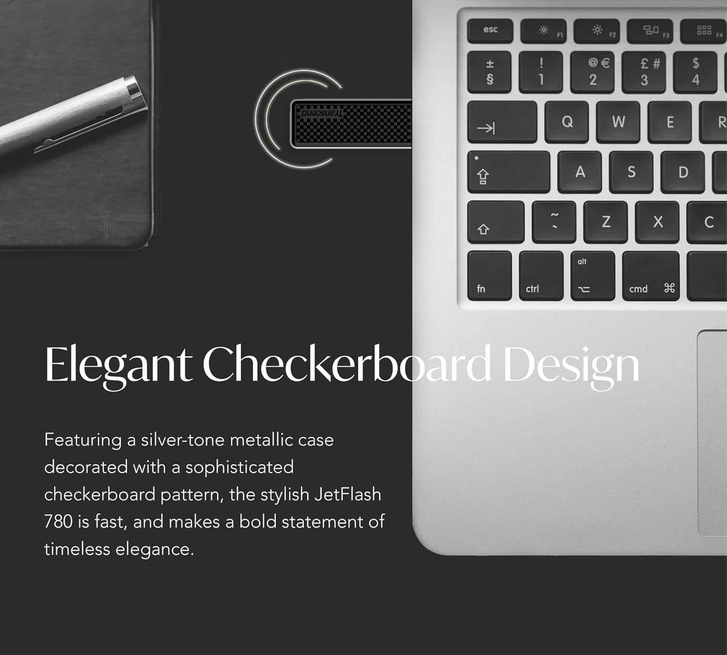 Transcend 8GB JF780 USB Flash Drive, USB3.1 Gen1, Classic Checkerboard Design, Pendrive, MLC - TS8GJF780 - Image 2