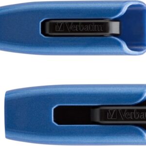 Verbatim 128GB USB 3.0 Store 'n' Go V3 Max Flash Drive - Cap-Less & PC / Mac Compatible - Blue