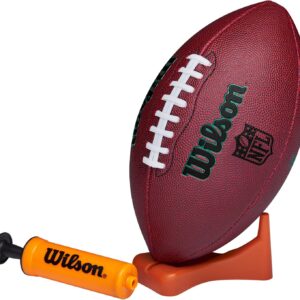 WILSON NFL Ignition Gen Green Football with Pump and Tee - Brown, Junior Size