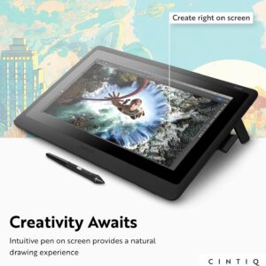 Wacom Cintiq 16 Drawing Tablet with Screen, 15.4″ Full HD Display Graphic Arts Tablet Includes Pro Pen 2 w/ Tilt Response, Graphic Design Animation Display Pad for Mac, PC