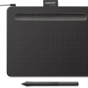 Wacom Intuos Small Graphics Drawing Tablet, includes Training & Software; 4 Customizable ExpressKeys Compatible With Chromebook Mac Android & Windows, photo/video editing, design & education,Black