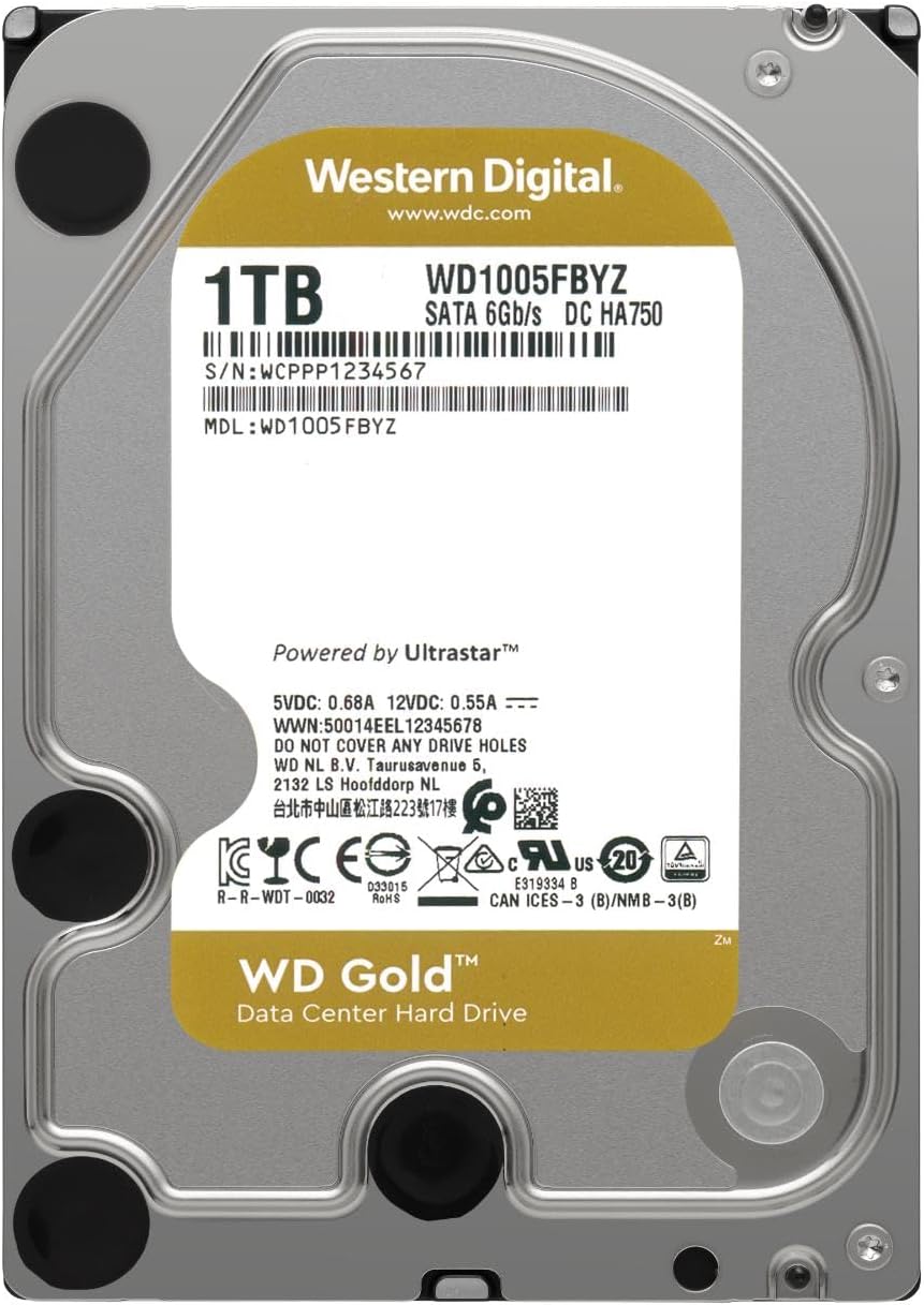 Western Digital 1TB WD Gold Enterprise Class Internal Hard Drive - 7200 RPM Class, SATA 6 Gb/s, 128 MB Cache, 3.5" - WD1005FBYZ - Image 2